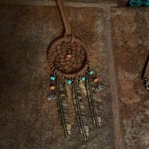 Long Dream Catcher Leather Necklace